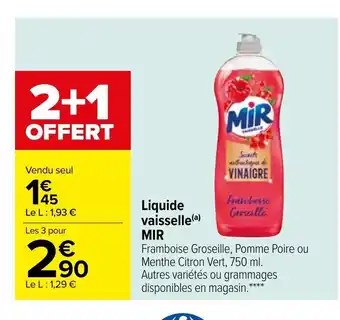 Carrefour Liquide Vaisselle MIR offre