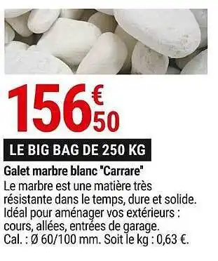 Gamm vert Galet Marbre Blanc offre