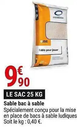 Gamm vert Sable Bac à Sable offre