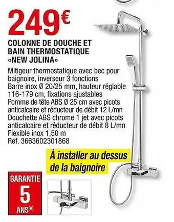 Brico Dépôt Colonne De Douche Et Bain Thermostatique offre