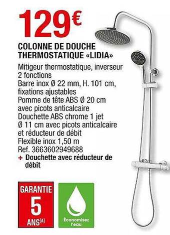 Brico Dépôt Colonne De Douche Thermostatique offre
