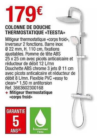 Brico Dépôt Colonne De Douche Thermostatique offre