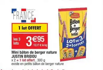 Cora x Carrefour Mini Bâton De Berger Nature Justin Bridou offre