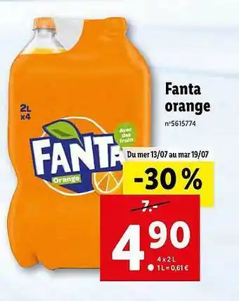 Lidl Fanta Orange offre