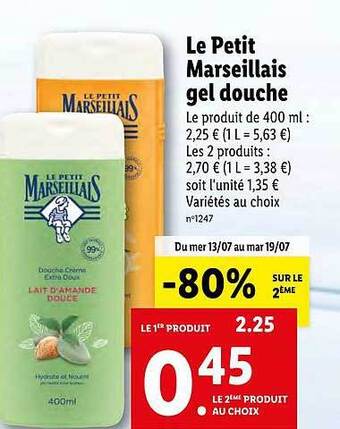 Lidl Le Petit Marseillais Gel Douche offre