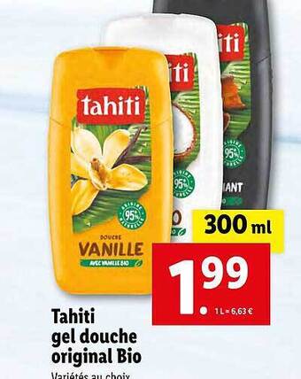 Lidl Tahiti Gel Douche Original Bio offre