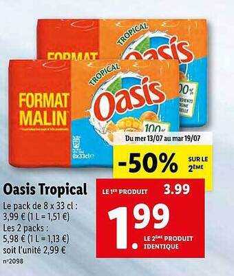 Lidl Oasis Tropical offre