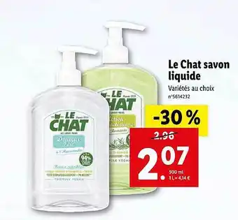 Lidl Le Chat Savon Liquide offre