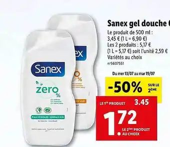 Lidl Sanex Gel Douche offre