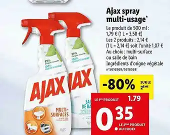 Lidl Ajax Spray Multi-usage offre