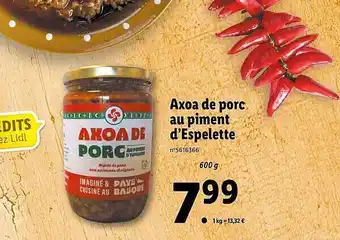 Lidl Axoa De Porc Au Piment D'espelette offre