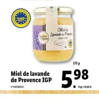 Lidl Miel De Lavande De Provence Igp Saveurs De Nos Régions offre