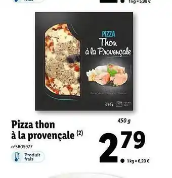 Lidl Pizza Thon à La Provençale offre