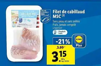 Filet De Cabillaud Msc