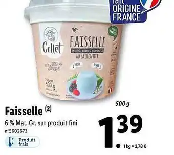 Lidl Faisselle offre