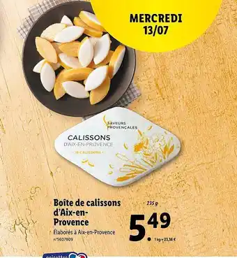 Lidl Boîte De Calissons D'aix-en-provence offre