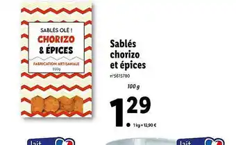 Lidl Sablés Chorizo Et épices offre