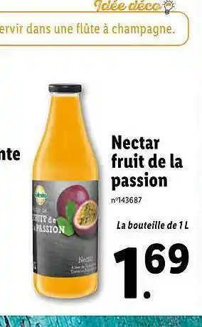 Lidl Nectar Fruit De La Passion offre