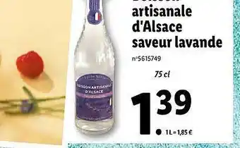Lidl Boisson Artisanale D'alsace Saveur Lavande offre