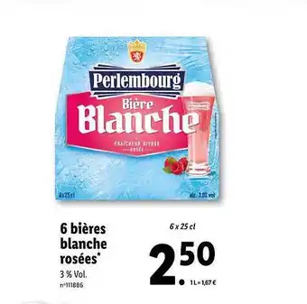 Lidl 6 Bières Blanche Rosées Perlembourg offre