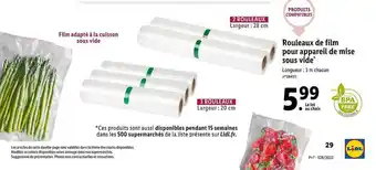 Lidl Rouleaux De Film Pour Appareil De Mise Sous Vide offre