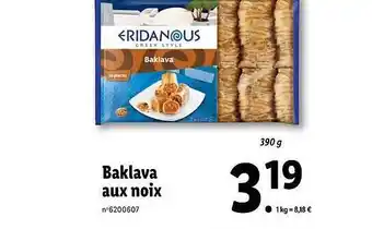 Lidl Baklava Aux Noix Eridanous offre