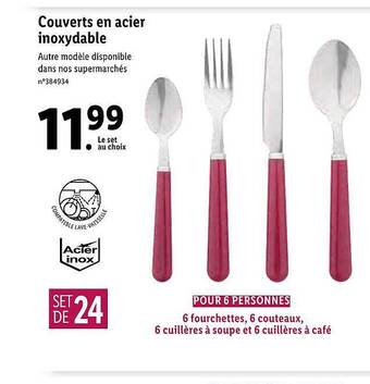 Lidl Couverts En Acier Inoxydable offre