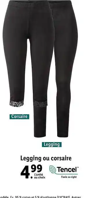 Lidl Legging Ou Corsaire offre