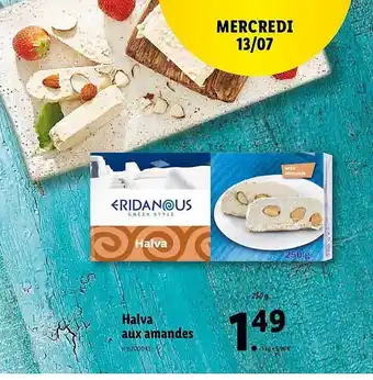 Lidl Halva Aux Amandes Eridanous offre