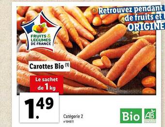 Lidl Carottes Bio offre