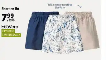 Lidl Short En Lin offre