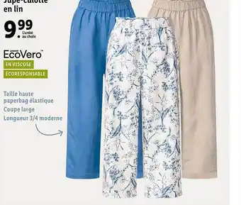 Lidl Jupe-culotte En Lin offre