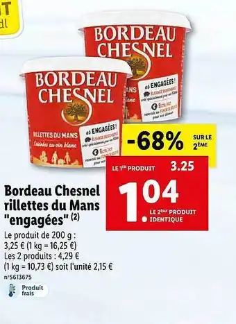 Lidl Bordeau Chesnel Rillettes Du Mans offre
