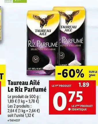 Lidl Taureau Ailé Le Riz Parfumé offre