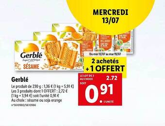 Lidl Gerblé offre