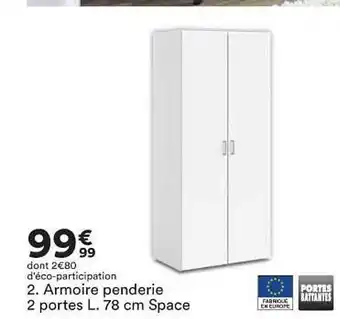 BUT Armoire Penderie 2 Portes Space offre