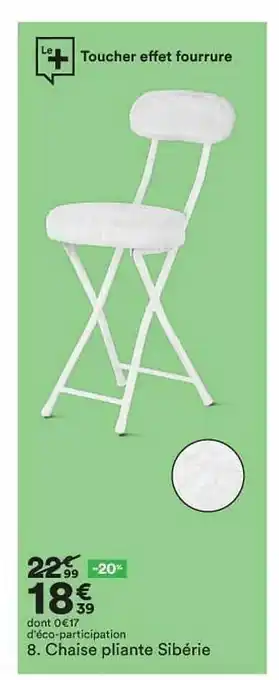 BUT Chaise Pliante Sibérie offre