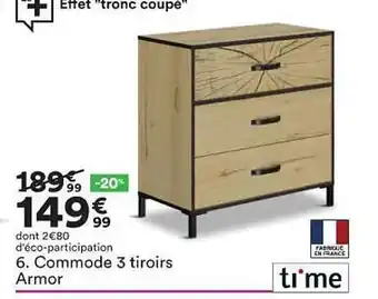BUT Commode 3 Tiroirs Armor offre