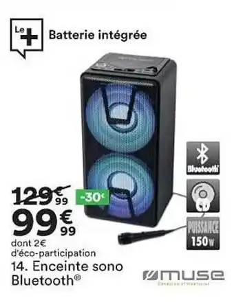 BUT Enceinte Sono Bluetooth Muse offre