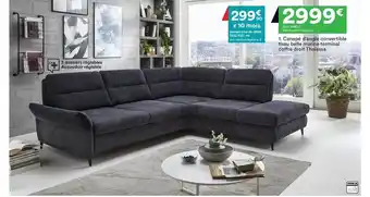 BUT Canapé D'angle Convertible Tissu Belle Marine Terminal Coffre Droit Thalassa offre