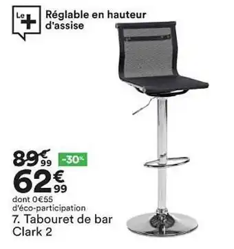 BUT Tabouret De Bar Clark 2 offre