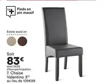 BUT Chaise Valentino 3 offre