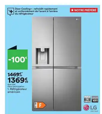 BUT Réfrigérateur Américain Lg offre