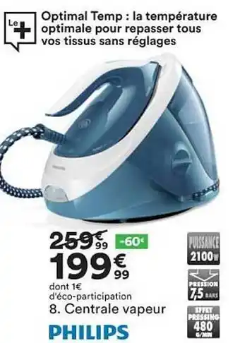 BUT Centrale Vapeur Philips offre