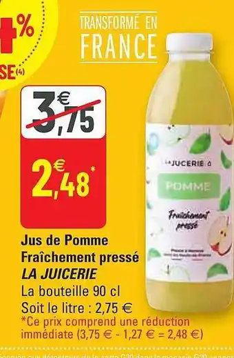 G20 Jus De Pomme Fraîchement Pressé La Juicerie offre