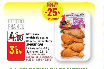 G20 Morceaux Choisis De Poulet Recette Indian Curry Maître Coq offre