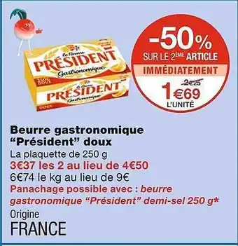 Monoprix Beurre Gastronomique offre
