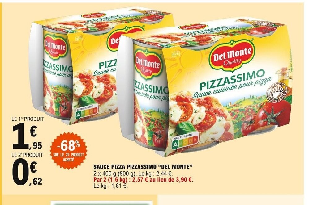Promo Sauce Pizza Pizzassimo "Del Monte" chez E.Leclerc Express