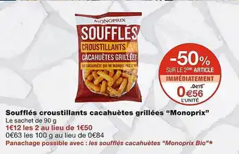 Monoprix Soufflés Croustillants Cacahuètes Grillées offre