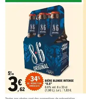 E.Leclerc Express Bière Blonde Intense "8.6" offre